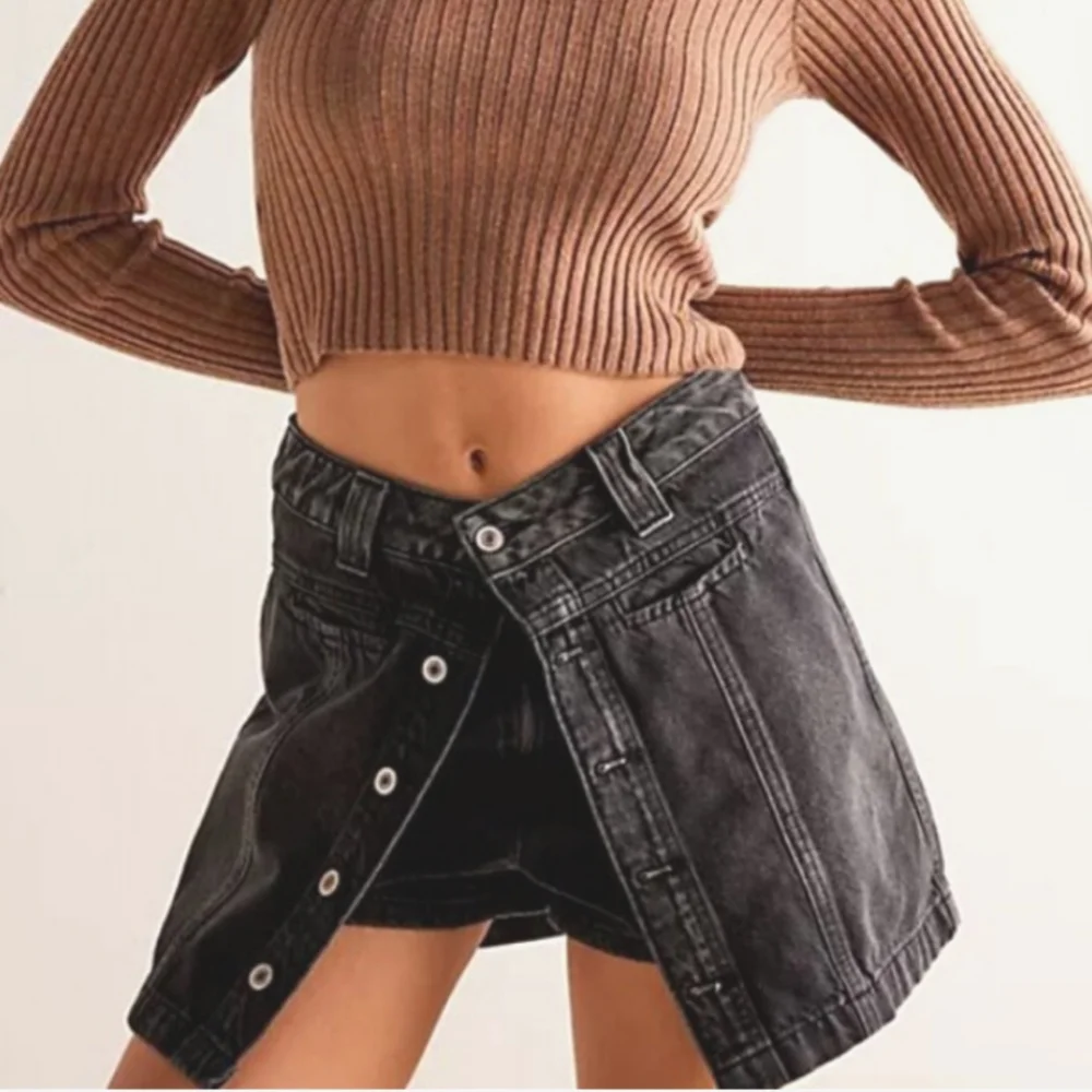 NWT Free People We The Free Midnight Sun Skort In Charcoal Size 32